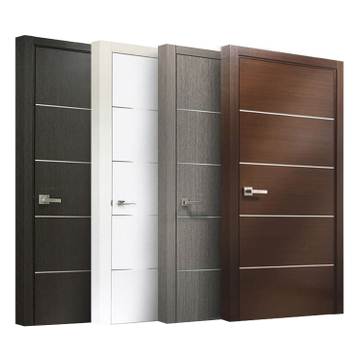 Pvc Wood Bathroom Interior House Door With Tempered Frosted Glass Inserts Design