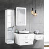  Water Resistant Hotel Pakistan 30 Inch Single Sink PVC Black Modern Luxury Wall Mount Floating Cabinet Bathroom Vanity