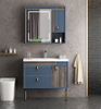 Factory Directly Modern Hotel Hanging Waterproof Mirror Wash Basin Vanity Pvc Bathroom Cabinet with Side Cabinet