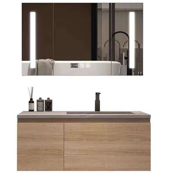 Luxury Hotel Wall Mounted PVC Bathroom Vanity Cabinets With Color Sink