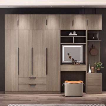 Home Furniture Walldrope Modern Pvc Wall Cabinet with Led Wooden Simple Designs Bedroom Wardrobe Closet