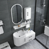 2023 Factory Directly Modern Hotel Hanging Waterproof Mirror Wash Basin Vanity Pvc Bathroom Cabinet