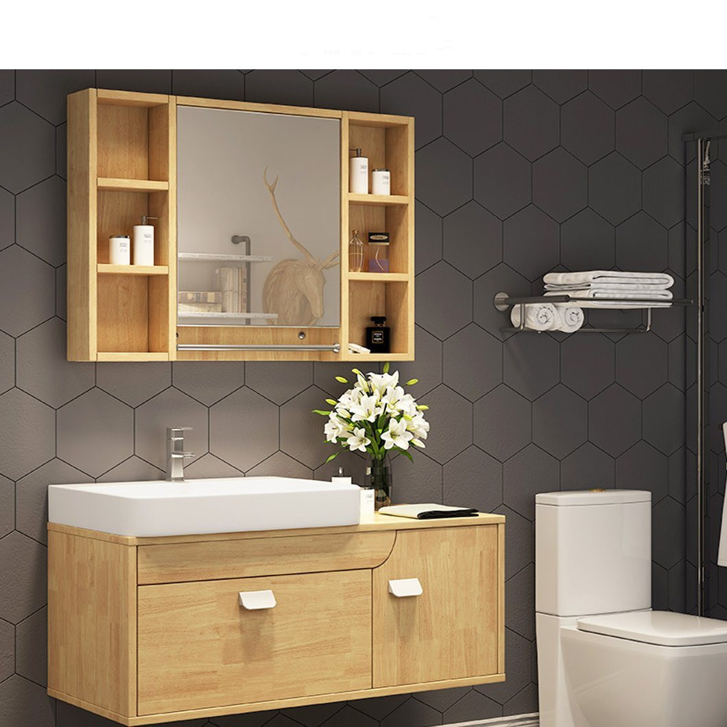 Wall Hung Waterproof PVC Bathroom Wash Basin Cabinet