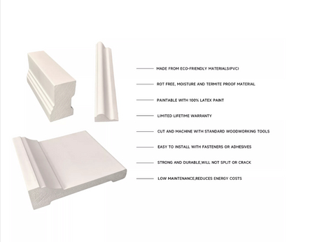 Reinforced Wpc Pvc Vinyl Door Frame
