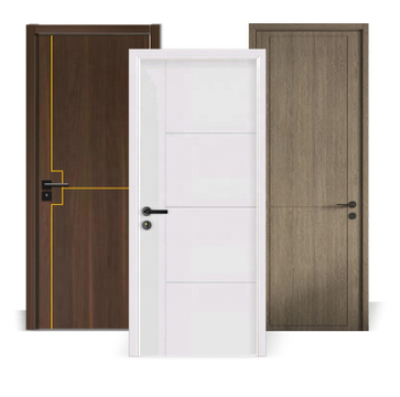 100% Waterproof Sound Insulation Interior Bedroom Wood PVC WPC Doors With Door Frame