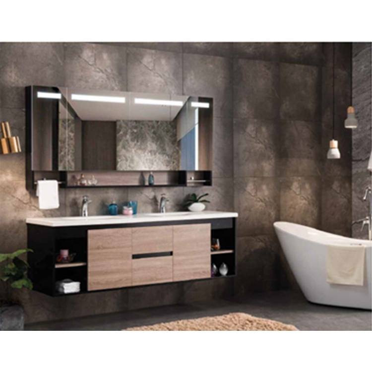 Sanitary Ware Small Size Wall Hung Bathroom Vanities Sink Rectangle PVC Cabinet Vanity Unit With Cabinet Modern