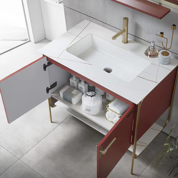 Wholesale Hotel Furniture Modern Design Bathroom Vanity Set Pvc Bathroom Cabinet with Sinks And Mirror