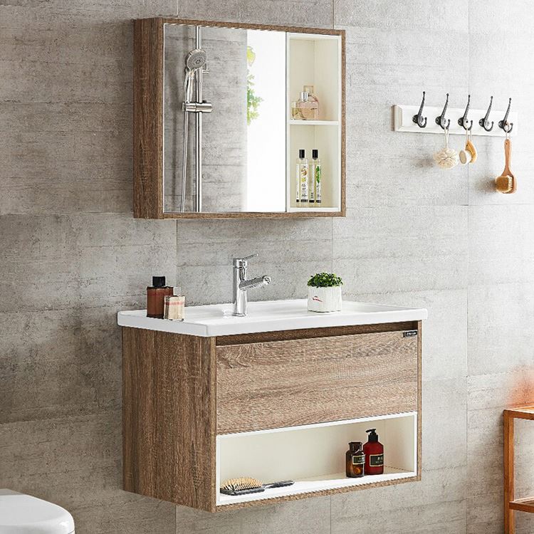Luxury Double Basin Vanity Sink PVC Storage Bathroom Cabinet