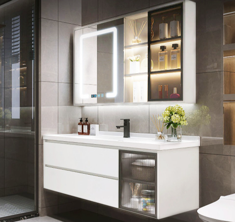 Luxury Traditional Mirror Waterproof PVC Under Sink Bathroom Bathroom Vanity Bathroom Cabinets