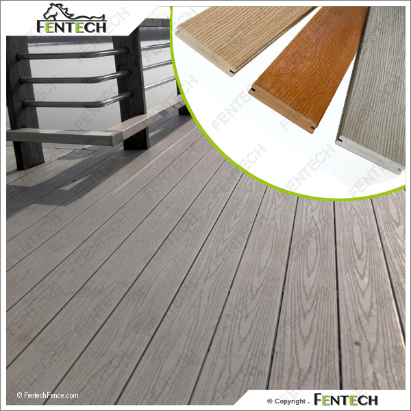 Outdoor Natural Feeling Crack-resistant 100% Pvc 3d Deep Embossed Wpc Composite Decking