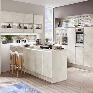 New Designed PVC Smart Kitchen Wall White Kitchens with Islands Designs Cabinets