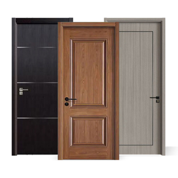 100% Waterproof Sound Insulation Interior Bedroom Wood PVC WPC Doors With Door Frame