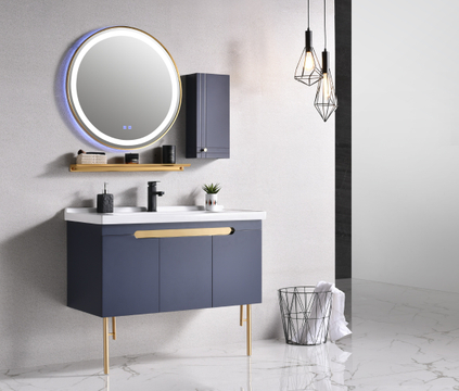 New Design Wholesale Furniture PVC Vanity Bathroom Cabinet with Sink