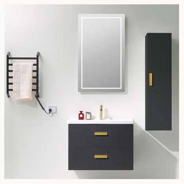 Sanitary Ware Small Size Wall Hung Bathroom Vanities Sink Rectangle PVC Cabinet Vanity Unit With Cabinet Modern