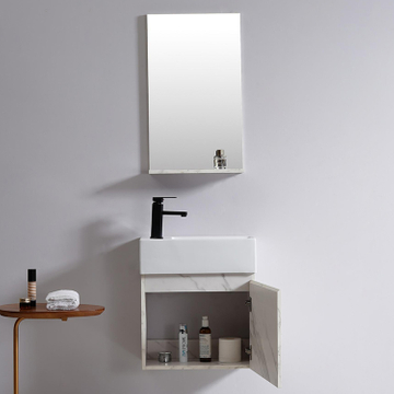 New Design Bathroom Vanities Wood Pvc 42 Inch Ceramic Top Bathroom Cabinet Vanities With Wash Basin