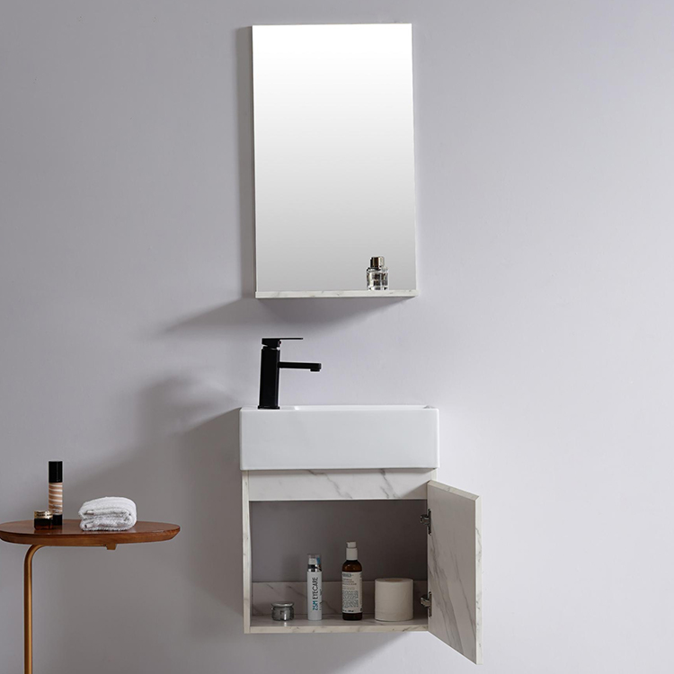 New Design Bathroom Vanities Wood Pvc 42 Inch Ceramic Top Bathroom Cabinet Vanities With Wash Basin