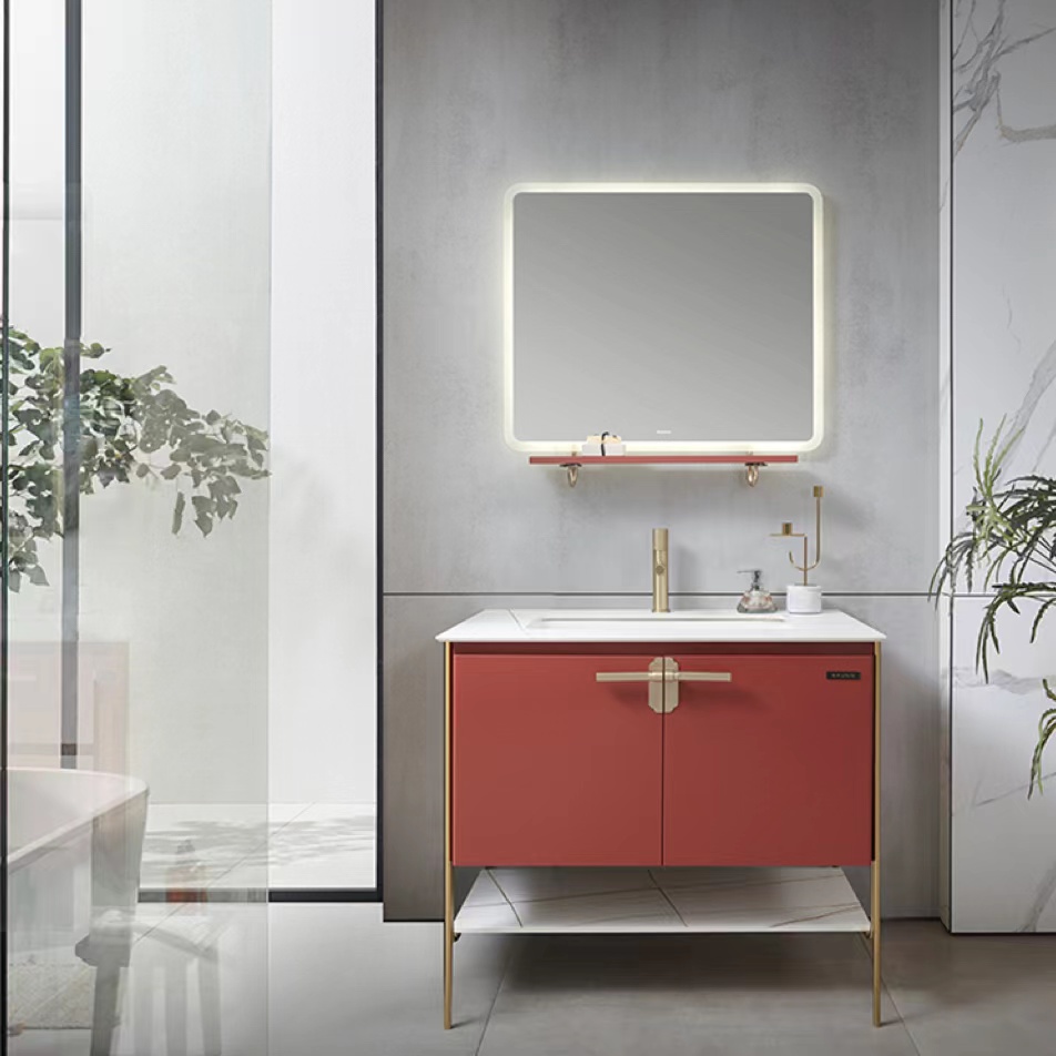 Wholesale Hotel Furniture Modern Design Bathroom Vanity Set Pvc Bathroom Cabinet with Sinks And Mirror