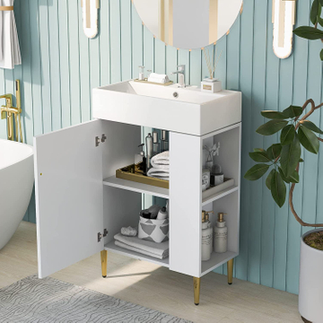 New Design PVC Bathroom Cabinet 24 Inch Small Vanity Hotel Furniture