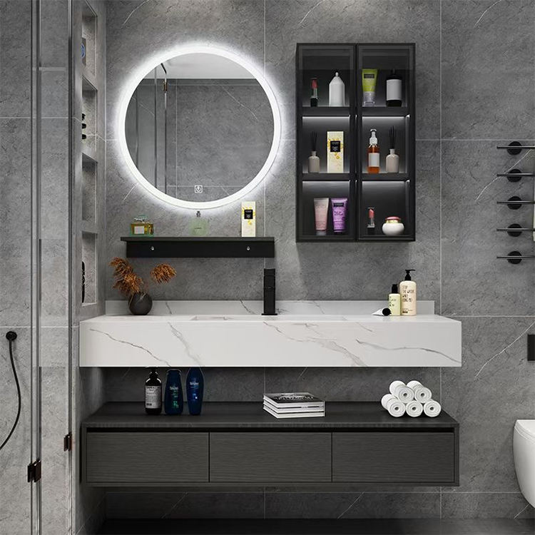 New Model Hot Sale White Cabinet Makeup Mirror Sink Wholesale Price Pvc Bathroom Vanity