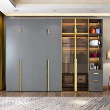 Particleboard MDF Plywood Solid Wood with Acyclic Lacquer PVC PET Melamine Finished Bedroom Wardrobe Closer Room Cabinet