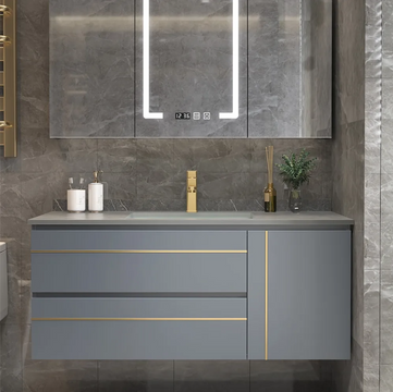New Style Bathroom Vanity Sets Hotel Bathroom Vanity Cabinets PVC Bathroom Cabinet With Mirror