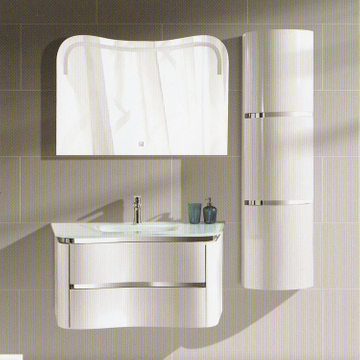 LED Smart Design Home Simple Style PVC Bathroom Cabinet with Mirror