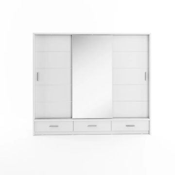 Wardrobe Storage Cabinet Closet Bedroom Furniture Customized Glass Sliding Door Wardrobe