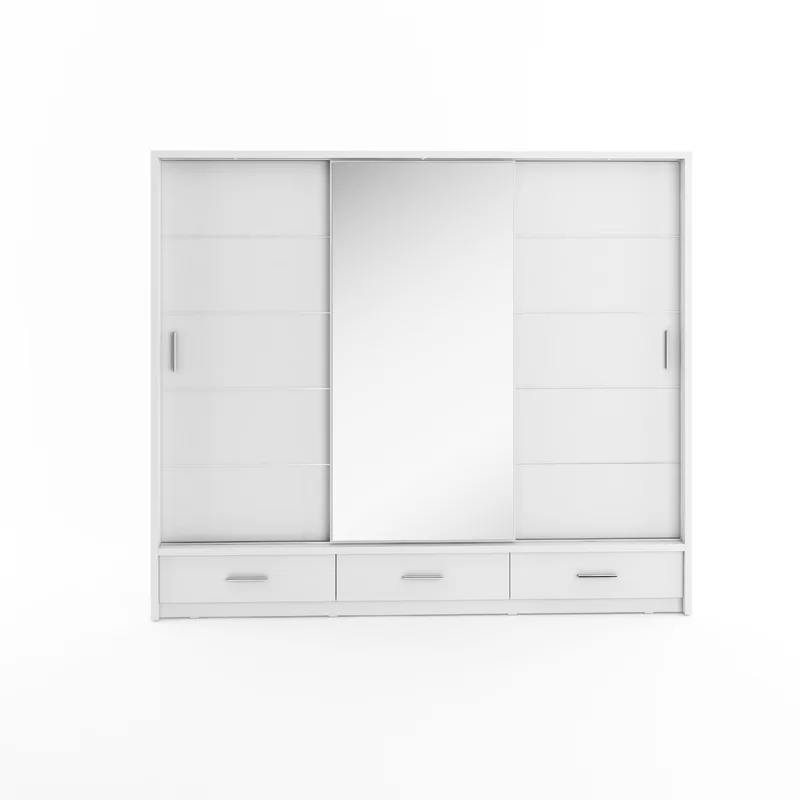 Wardrobe Storage Cabinet Closet Bedroom Furniture Customized Glass Sliding Door Wardrobe