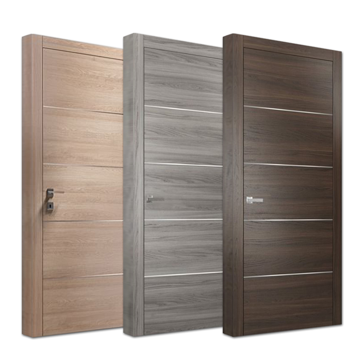 Pvc Wood Bathroom Interior House Door With Tempered Frosted Glass Inserts Design