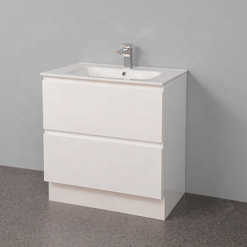 White PVC Bathroom Vanities Cabinet 2 Drawers Bathroom Vanity Cabinet with Mirror