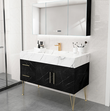 Luxury Commercial Double Sink MDF Hotel Modern Waterproof Pvc 36inch White 4mm Vanities Cabinet Plywood Bathroom 