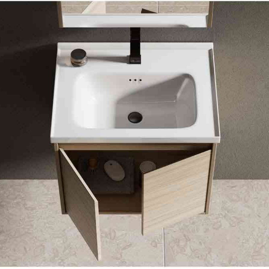 New Modern Bathroom Storage Cabinet With Sink Modern MDF PVC Bathroom Vanity With Mirror Bathroom Cabinet
