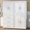 Dressing Drawer Wall Cabinet Closet White Wood Modern Clothe Cabinet with Mirror Pvc Home Furniture Bedroom Furniture Wardrobe