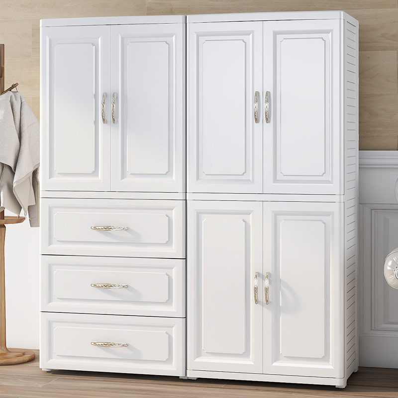 Dressing Drawer Wall Cabinet Closet White Wood Modern Clothe Cabinet with Mirror Pvc Home Furniture Bedroom Furniture Wardrobe