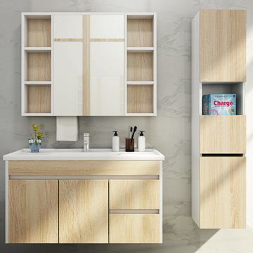 Wall Hung Waterproof PVC Bathroom Wash Basin Cabinet