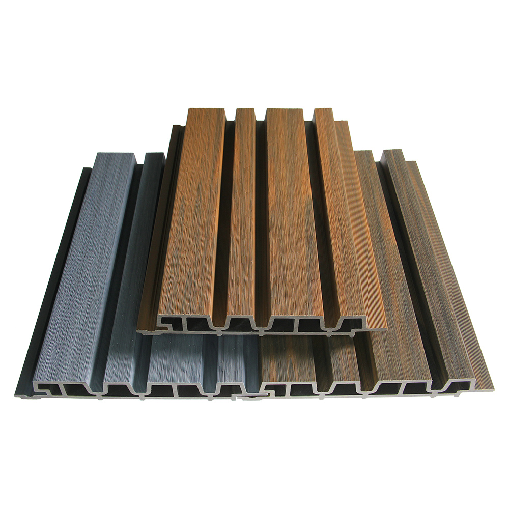 Wpc Pvc Decorative Interior Wall Covering Plastic Cladding Three Groove Wood 3d Wall Panel