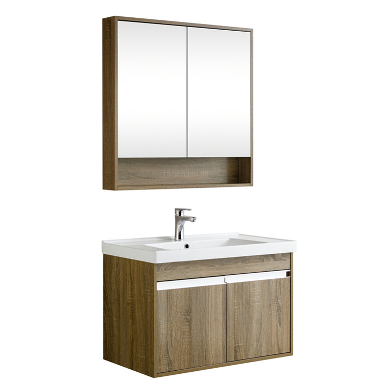 Sanitary Ware Small Size Wall Hung Bathroom Vanities Sink Rectangle PVC Cabinet Vanity Unit With Cabinet Modern