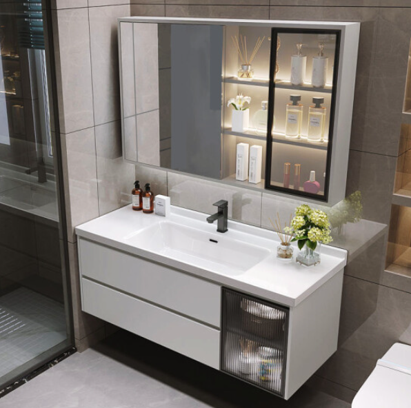 Luxury Traditional Mirror Waterproof PVC Under Sink Bathroom Bathroom Vanity Bathroom Cabinets