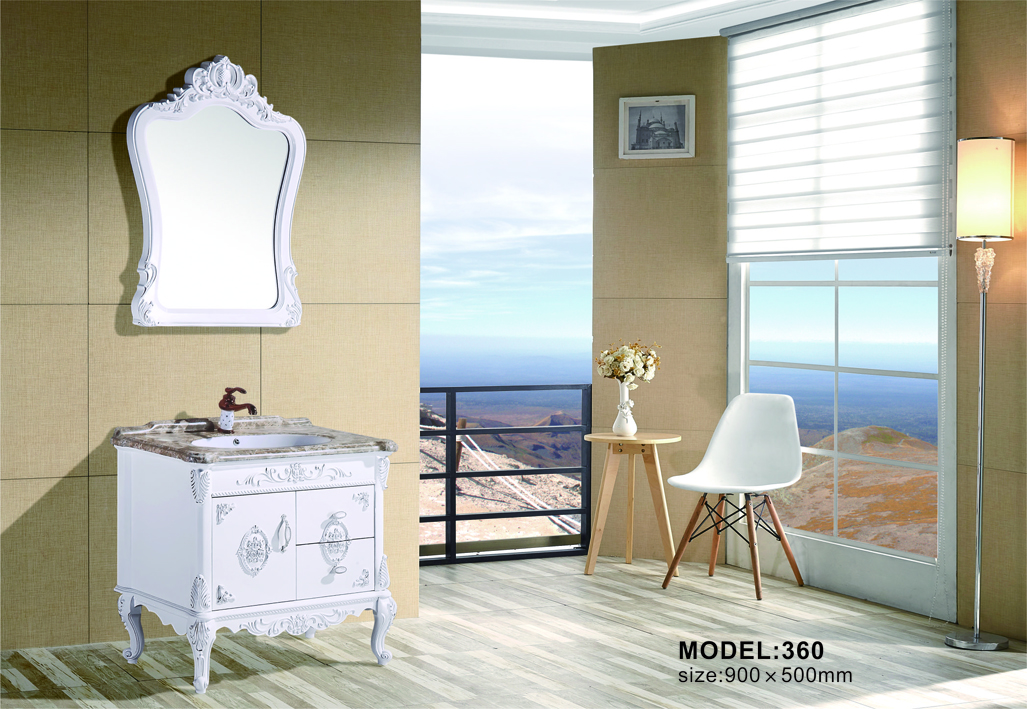 Solid Wood Wall Mount Luxury Desk Floor Modern Black Led Light Stone Pvc Cabinet 
