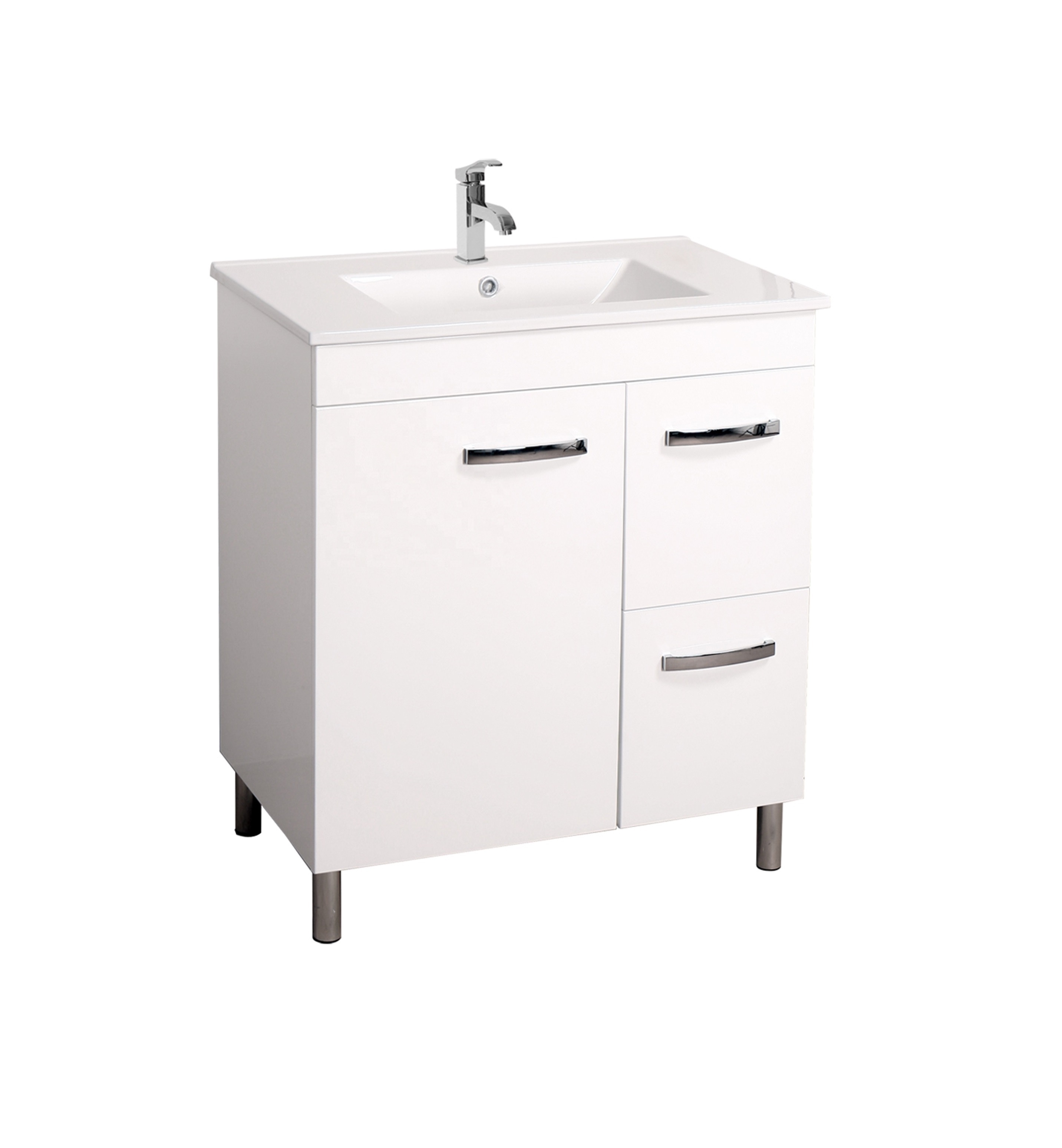 30inch Single Wall Mounted PVC Finish Modern Bathroom Cabinet With Sink