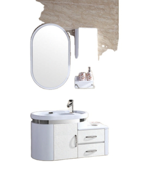 2023 Factory Directly Modern Hotel Hanging Waterproof Mirror Wash Basin Vanity Pvc Bathroom Cabinet
