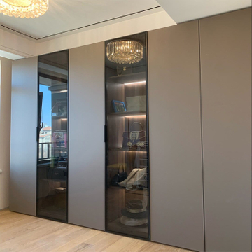 Particleboard MDF Plywood Solid Wood with Acyclic Lacquer PVC PET Melamine Finished Bedroom Wardrobe Closer Room Cabinet