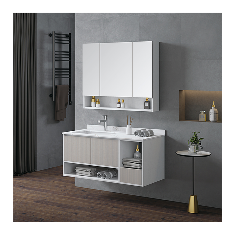 Aluminium Bathroom Sink Shaker Basin Mirror Bathroom Cabinet with Led Light Pvc Bathroom Vanity Cabinet