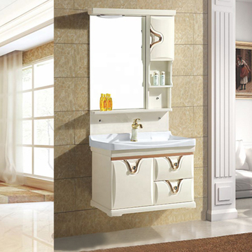 Modern Style Cheap Wall Mount Design Slate Countertop Pvc Bathroom Sink Mirror Vanity Cabinet