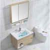High End Popular Sanitary Ware Bathroom Toilet Furniture PVC Wall Mounted Cabinet Bathroom Vanities with Mirror