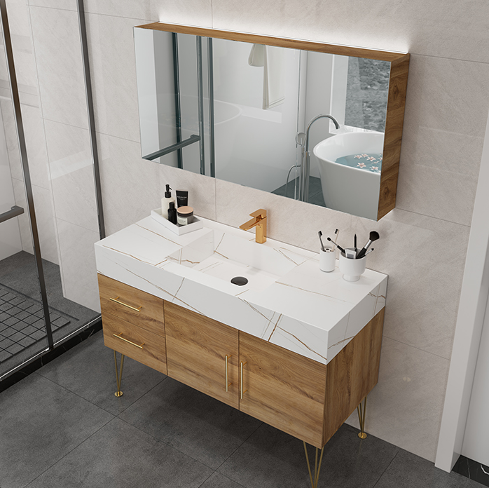 Luxury Commercial Double Sink MDF Hotel Modern Waterproof Pvc 36inch White 4mm Vanities Cabinet Plywood Bathroom 