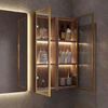 Luxury Hotel Wall Mounted PVC Bathroom Vanity Cabinets With Color Sink