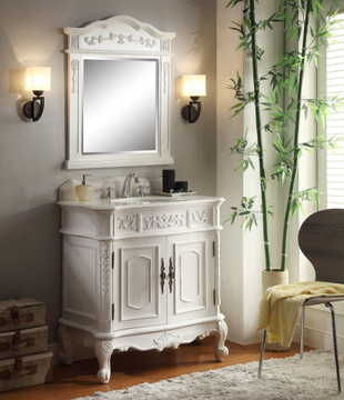 PVC Bathroom Vanity Waterproof Modern Bathroom Cabinet with Sink And Mirror