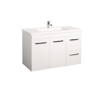 European Modern Bathroom PVC Cabinet Vanities Set Cabinet with Sink Mirror Vanity Set
