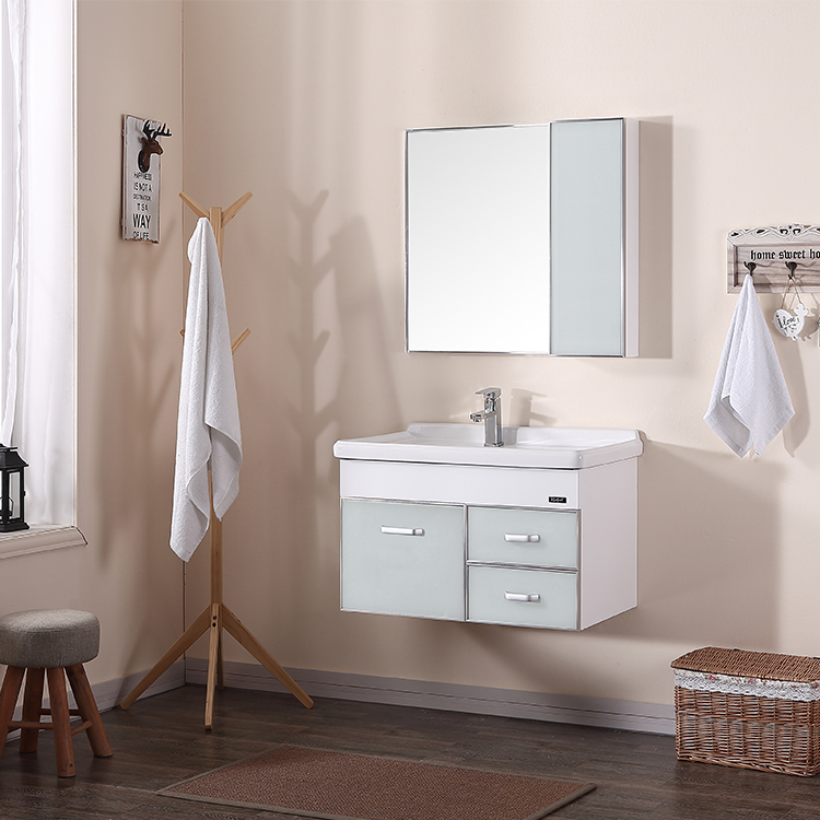 Supply Small Corner New Design Modern Vanity Solid Wooden Basin Pvc Bathroom Cabinets